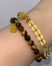 BJYL保真招財黃水晶手串女款虎眼石轉運珠手鏈好運雙圈疊戴手串禮物男 【來(lái)財石-吸金招米】金虎眼雙圈 曬單實(shí)拍圖