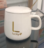 德蒂芙陶瓷杯耐高溫馬克杯帶蓋勺家用茶杯咖啡杯學(xué)生杯子陶瓷辦公創(chuàng  )意 白色-【杯蓋勺】 曬單實(shí)拍圖