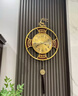 伯莎丹頓黃銅掛鐘客廳新中式高檔家用靜音裝飾鐘表玄關(guān)背景墻輕奢石英時(shí)鐘 福祿吉祥【靜音機芯】 曬單實(shí)拍圖