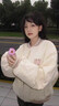 鏡莎設計小眾拼接撞色刺繡棒球服棉服女2025新款冬季羽棉襖絨服女外套 白色 均碼 可以備注碼數 曬單實(shí)拍圖