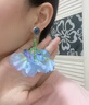 妙奕嘉藍色花朵耳環(huán)女海邊度假風(fēng)流蘇耳釘高級感氣質(zhì)耳飾小眾設計感耳墜 藍色玫瑰花長(cháng)款耳環(huán) 曬單實(shí)拍圖