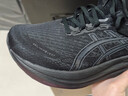 亞瑟士ASICS男子寬楦緩震跑步鞋 GEL-NIMBUS 27 (2E) 黑色/灰色 41.5  曬單實(shí)拍圖