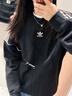 adidas廓形法式毛圈布運動(dòng)圓領(lǐng)衛衣套頭衫男裝秋季阿迪達斯三葉草 黑色   XL 曬單實(shí)拍圖