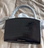 CHARLES&KEITH鱷魚(yú)紋凱莉包手提斜挎婚包包女包生日禮物CK2-50270880-1 Black黑色 S 曬單實(shí)拍圖
