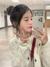 鳳蝶兒秋季針織衫女裝2025秋冬季新款日系可愛(ài)毛衣女學(xué)生針織外套上衣女 白色溫柔加厚針織衫 均碼 曬單實(shí)拍圖