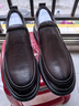 奧康（Aokang）男鞋套腳商務(wù)休閑皮鞋男士牛皮軟底一腳蹬皮鞋棕色43碼 曬單實(shí)拍圖