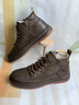 公羊馬丁靴男鞋春季新款潮流百搭高幫休閑皮鞋男軟底戶(hù)外運動(dòng)工裝鞋男 灰色 【標準皮鞋碼】 41 (255mm) 曬單實(shí)拍圖
