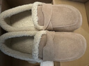 ZHR勃肯鞋女冬加絨平底樂(lè )福鞋子女毛毛棉鞋女孕婦鞋 EH116B 卡其 37  曬單實(shí)拍圖