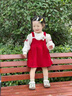 迪士尼寶寶女童連衣裙過年服冬2件套裙3歲公主裙洋氣加絨套裝女寶寶周歲禮服 紅色加絨 80 建議75-85cm9-12月cm 曬單實拍圖