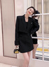 晨芙職業(yè)西裝套裝女御姐女神范氣質(zhì)小個(gè)子短款西服外套連衣裙工作服潮 黑色外套+連衣裙 M 建議90-100斤 曬單實(shí)拍圖
