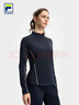FILA 斐樂(lè )官方女子針織長(cháng)袖衫2025秋季新款網(wǎng)球運動(dòng)半拉鏈基礎長(cháng)T RD寶藍-NV L 170/88A/L 曬單實(shí)拍圖