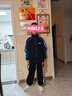 左西童裝男童運動(dòng)套裝2025新款秋裝外套褲子秋季兒童兩件套 黑色 160 曬單實(shí)拍圖