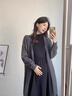 媛舍（YUANSISE）孕婦秋冬裝毛衣開(kāi)衫連衣裙套裝2025新款小個(gè)子外套秋冬外穿兩件套 黑色連衣裙 XL建議130-145斤 曬單實(shí)拍圖