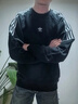 adidas廓形法式毛圈布運動(dòng)圓領(lǐng)衛衣套頭衫男裝秋季阿迪達斯三葉草 黑色   XL 曬單實(shí)拍圖
