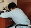 貓人兒童內(nèi)衣套裝純棉男童中高領(lǐng)秋衣秋褲青少年內(nèi)衣 圓領(lǐng)藍(lán)色 170  曬單實拍圖