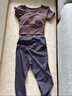 徽昂運動(dòng)套裝女瑜伽服套裝跑步健身服速干衣胸墊t恤拼接短袖長(cháng)褲紫L 曬單實(shí)拍圖