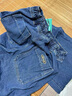 Mmlg 87mm 2025新款牛仔褲女時(shí)尚1987刺繡做舊洗水多口袋直筒工裝褲子 牛仔藍 L 曬單實(shí)拍圖