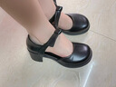 斷碼清倉單鞋女高跟2025春秋季新款女鞋子蝴蝶結厚底粗跟瑪麗珍鞋 黑色 35 標準碼 曬單實(shí)拍圖