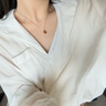 timebetter天然虎眼石銀項鏈女簡(jiǎn)約圓形棕色時(shí)尚復古美拉德鎖骨鏈生日禮物 套4/銀項鏈+玫瑰禮盒 默認1 曬單實(shí)拍圖