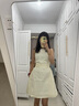 UR2025春季新款女裝時(shí)尚氣質(zhì)褶皺收腰短款連衣裙UYY750029 米白 S 曬單實(shí)拍圖