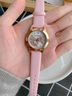 米囹卡通鑲鉆皮帶手表初高中學(xué)生兒童手表女款石英表 粉色KT貓 曬單實(shí)拍圖