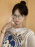 圣卡西純鈦7克眼鏡防藍(lán)光大框眼鏡近視女可配有度數(shù)鏡片超輕眼睛框架 森系砂綠【純鈦】 無(wú)度數(shù)鏡片防藍(lán)光【可試戴】 曬單實(shí)拍圖