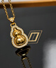 老鋪黃金古法手工足金項鏈 · 葫蘆（1號）鉆飾吊墜（金鏈款） 新款中號鎖骨鏈款金重約10.0g 曬單實(shí)拍圖