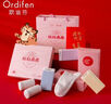 歐迪芬（Ordifen）秋冬倉】內(nèi)褲女中腰棉質(zhì)拼款盒裝3條內(nèi)褲+襪子/內(nèi)褲3條裝XK2A03T 三混色2:軟玉紫+晴空藍(lán)+香蜜黃 2XL 曬單實(shí)拍圖