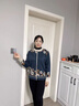 俞兆林媽媽秋裝50-60歲洋氣2025新款時尚短款外套中老年女氣質(zhì)拉鏈毛衣 藏藍色 XL 建議110-120斤 曬單實拍圖