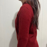 恒源祥100%純羊絨衫女半高領(lǐng)內搭打底衫軟糯毛衣冬季加厚保暖針織衫上衣 酒紅 加厚 L 【建議105-115斤】 曬單實(shí)拍圖
