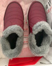 足力健老人鞋加絨羊毛靴中老年防寒保暖雪地靴棉鞋冬季女鞋 8689K酒紅38 曬單實(shí)拍圖