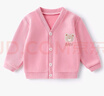 宜爽兒寶寶春秋針織外套男童開(kāi)衫女寶針織衫外出上衣 粉色   120    曬單實(shí)拍圖
