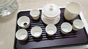 蘇希羊脂玉白瓷功夫茶具套裝家用辦公泡茶壺蓋碗茶杯陶瓷輕奢送禮 描金-嘉白羊脂玉西施壺13入釉言 曬單實(shí)拍圖