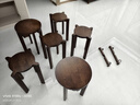 凳子家用全實(shí)木凳子餐凳餐桌凳子可疊放實(shí)木圓凳小凳子木凳板凳 【6把組合款】胡桃色-可移動(dòng) 曬單實(shí)拍圖