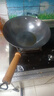 古臻匠錘紋鐵鍋炒鍋無涂層平底圓底氮化不粘鍋不易銹炒菜家用 平底 34cm 曬單實拍圖