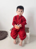 G.DUCKKIDS小黃鴨周歲禮服男寶寶抓周衣服漢服百日宴百天滿(mǎn)月嬰兒套裝春秋季 酒紅色+香囊 90 建議1~2歲【 80-90cm】cm 曬單實(shí)拍圖