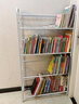 索爾諾（SuoErnuo）簡(jiǎn)易書(shū)架落地鐵藝繪本架客廳辦公收納雜志架家用書(shū)架大容量置物架 【旗艦款-四層】白色 曬單實(shí)拍圖