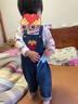 幼歌（YOUGE）嬰幼兒薯?xiàng)l造型軟牛仔背帶休閑褲寶寶童趣舒適寬松褲子 牛仔藍(lán) 90 cm 曬單實(shí)拍圖