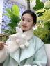 唐獅（TonLion）可愛(ài)卡通圍巾女秋冬季2025新款韓版毛絨圍脖加厚保暖毛領(lǐng)純色百搭 米白色 曬單實(shí)拍圖