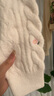 樂(lè )町仿牛絨絞花線(xiàn)套衫女20寬松圓領(lǐng)毛衣刺繡碎花上衣 白色（現貨） M 曬單實(shí)拍圖