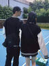 真維斯（Jeanswest）重磅棒球服男春秋季寬松潮流百搭外套青少年學(xué)生開(kāi)衫夾克男女同款 黑色(復古字體胸標) L (體重120-140斤左右) 曬單實(shí)拍圖