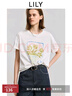 LILY2025夏新款簡(jiǎn)約花朵印花圖案百搭通勤寬松休閑圓領(lǐng)短袖T恤女 601白色 XL 曬單實(shí)拍圖