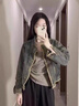 SLLAVIF品牌時(shí)尚2025春新款毛邊設計感水洗牛仔外套女短款小個(gè)子夾克上衣 藍色牛仔上衣 S 95斤以下 曬單實(shí)拍圖