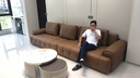 顧家家居（KUKA）勞倫斯頭層牛皮沙發(fā)客廳大戶(hù)型羽毛填充1286【巴洛克棕】四人位 曬單實(shí)拍圖