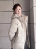 鴨鴨（YAYA）蓄熱短款羽絨服女2025年冬季新款時(shí)尚休閑寬松加厚保暖小個(gè)子外套 米色 M (建議110-125斤) 曬單實(shí)拍圖