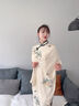 織錦樓新款蘇繡手工刺繡真絲披肩雙層長巾絲巾送長輩禮盒裝 香檳色 曬單實拍圖
