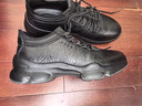 百麗厚底增高健步鞋男25秋新抓紋牛皮戶(hù)外休閑運動(dòng)鞋A2215CM5預售 黑色 40 (250mm) 曬單實(shí)拍圖