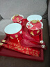 LZJV喜結連理敬茶杯婚慶用品陪嫁對杯diy手作裝飾陶瓷蓋碗結婚改口杯 鵲笑鳩舞【敬茶杯一對】 曬單實(shí)拍圖