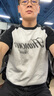 頂峰保羅（Dingfengbaoluo）美式潮牌T恤男夏季寬松條紋撞色休閑短袖HL74白灰XL 曬單實拍圖