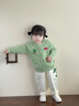 幼歌（YOUGE）嬰幼兒2025秋季新款可愛童趣寬松舒適毛衣開衫 綠色 90 cm 曬單實(shí)拍圖